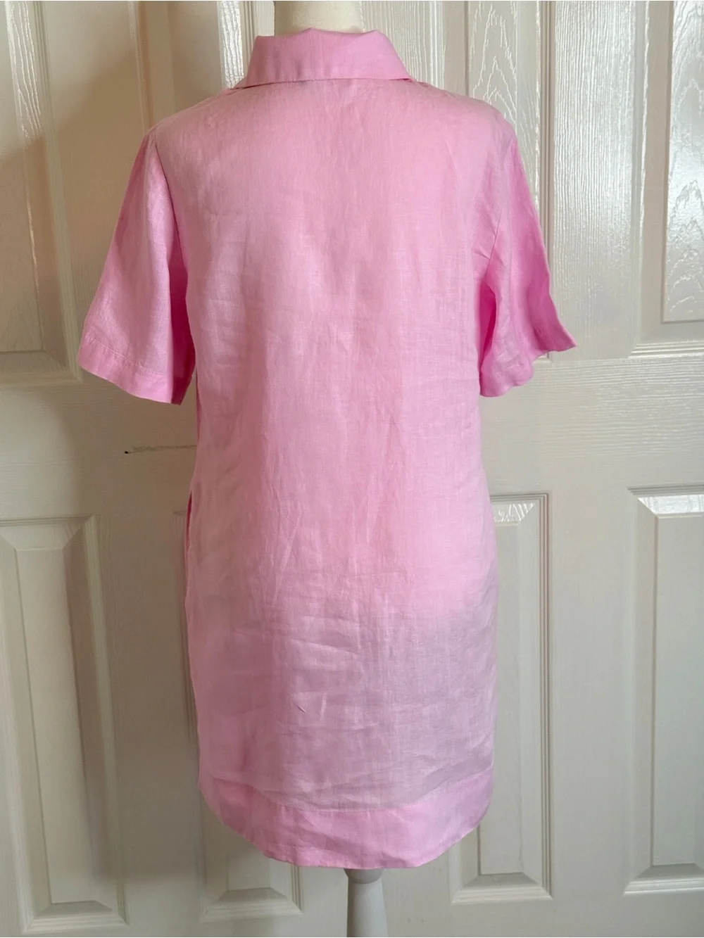 J.Crew Pink Linen V-Neck Popover Dress Size XS Excellent Condition